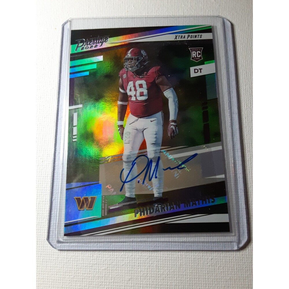 2022 PHIDARIAN MATHIS Panini Prestige Xtra Points AUTO RC #352 Commanders